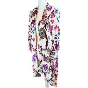 PATRONS OF PEACE Floral Boho Kimono Flowy Coverup Cardigan